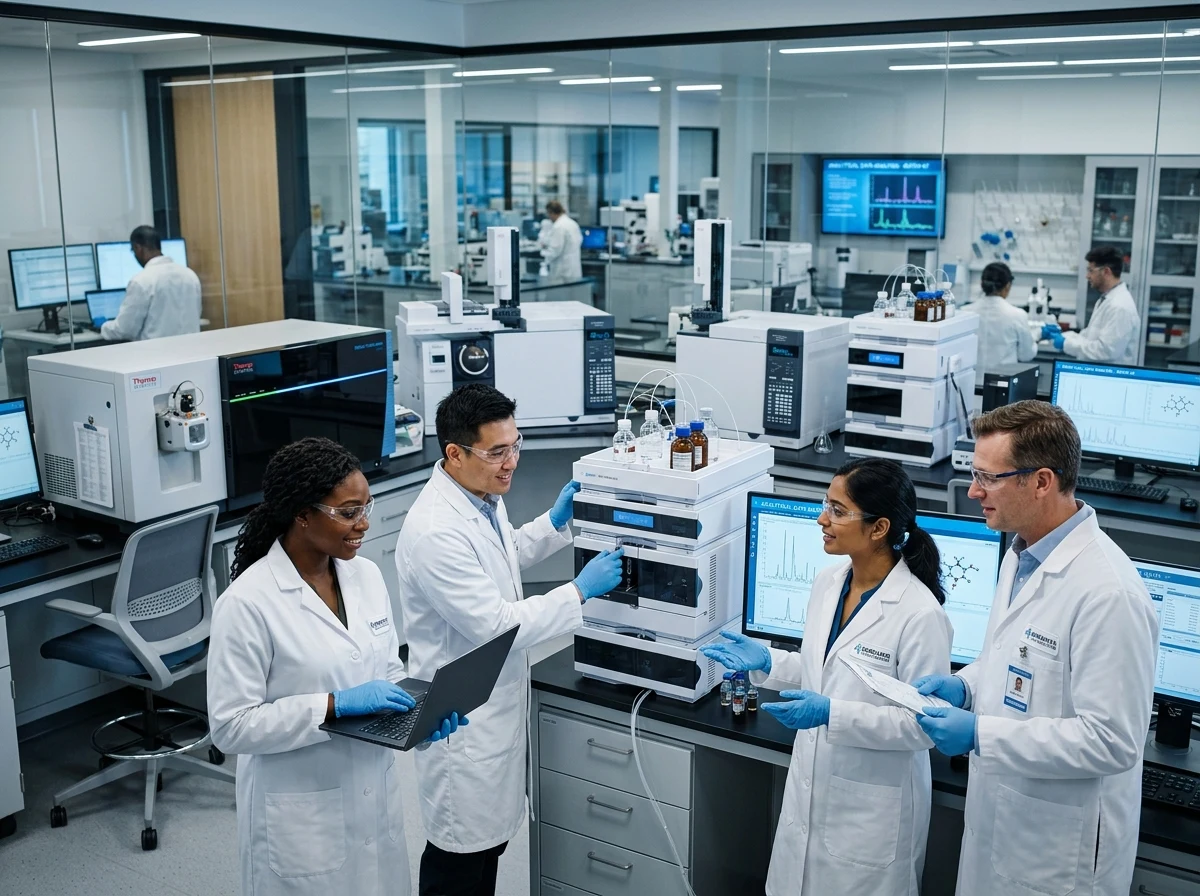 Scientific Team Collaborating at Transdical Laboratory